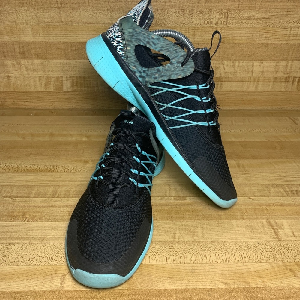 Nike Free Virtuous Black Aqua Green Print QS sz 9 - Picture 6 of 8